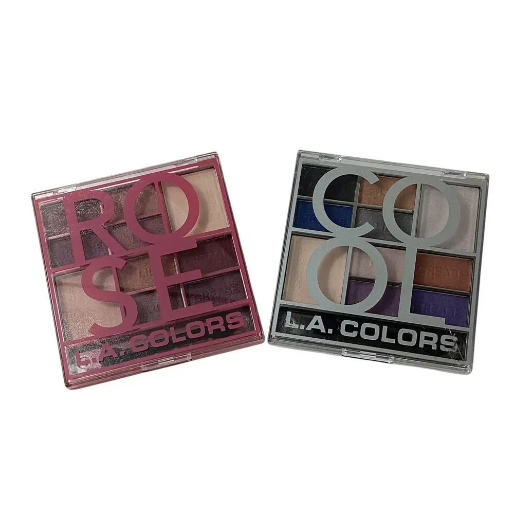 L.A. COLORS Eyeshadow Palette Lot of 2 Rose and Cool New Shimmer Matte